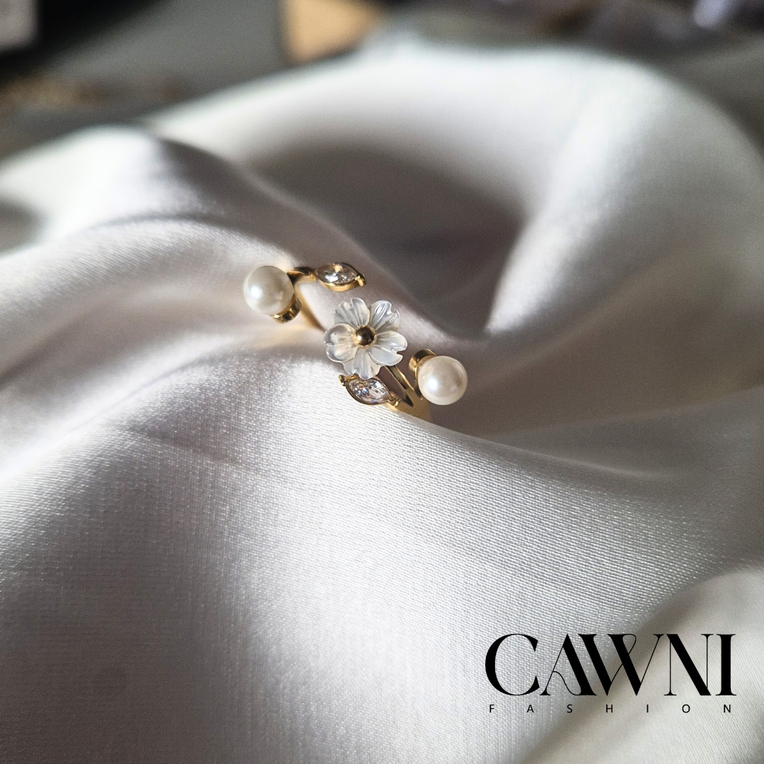 ens flower collier + bague ajustable