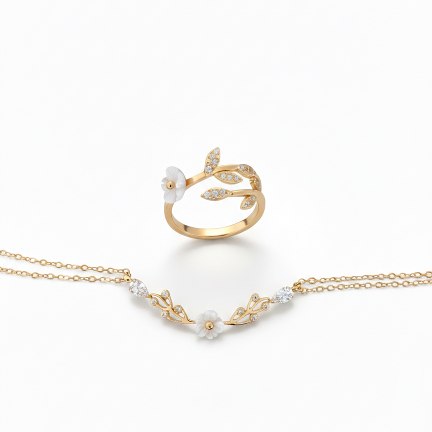 ens flower v2 ( gourmette + bague ajustable)