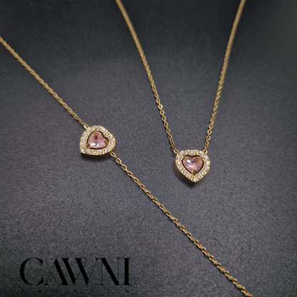 ens rose heart collier + gourmette