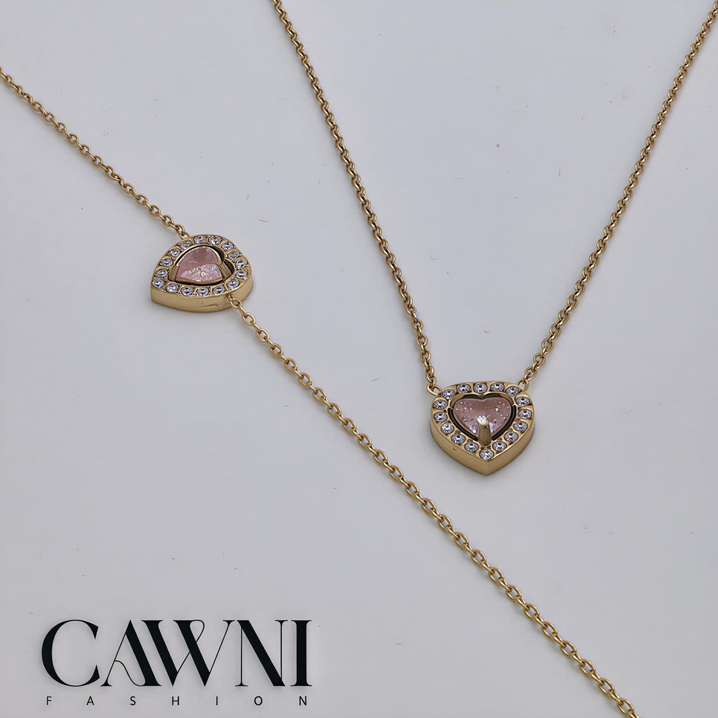 ens rose heart collier + gourmette