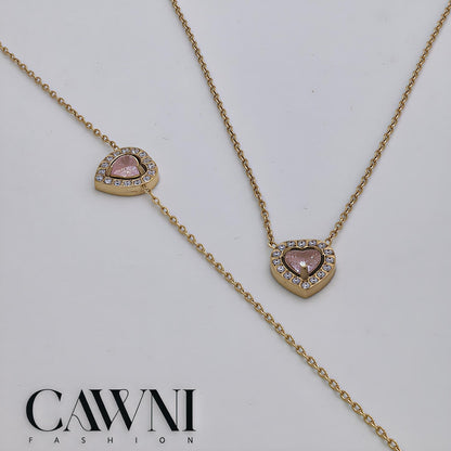 ens rose heart collier + gourmette