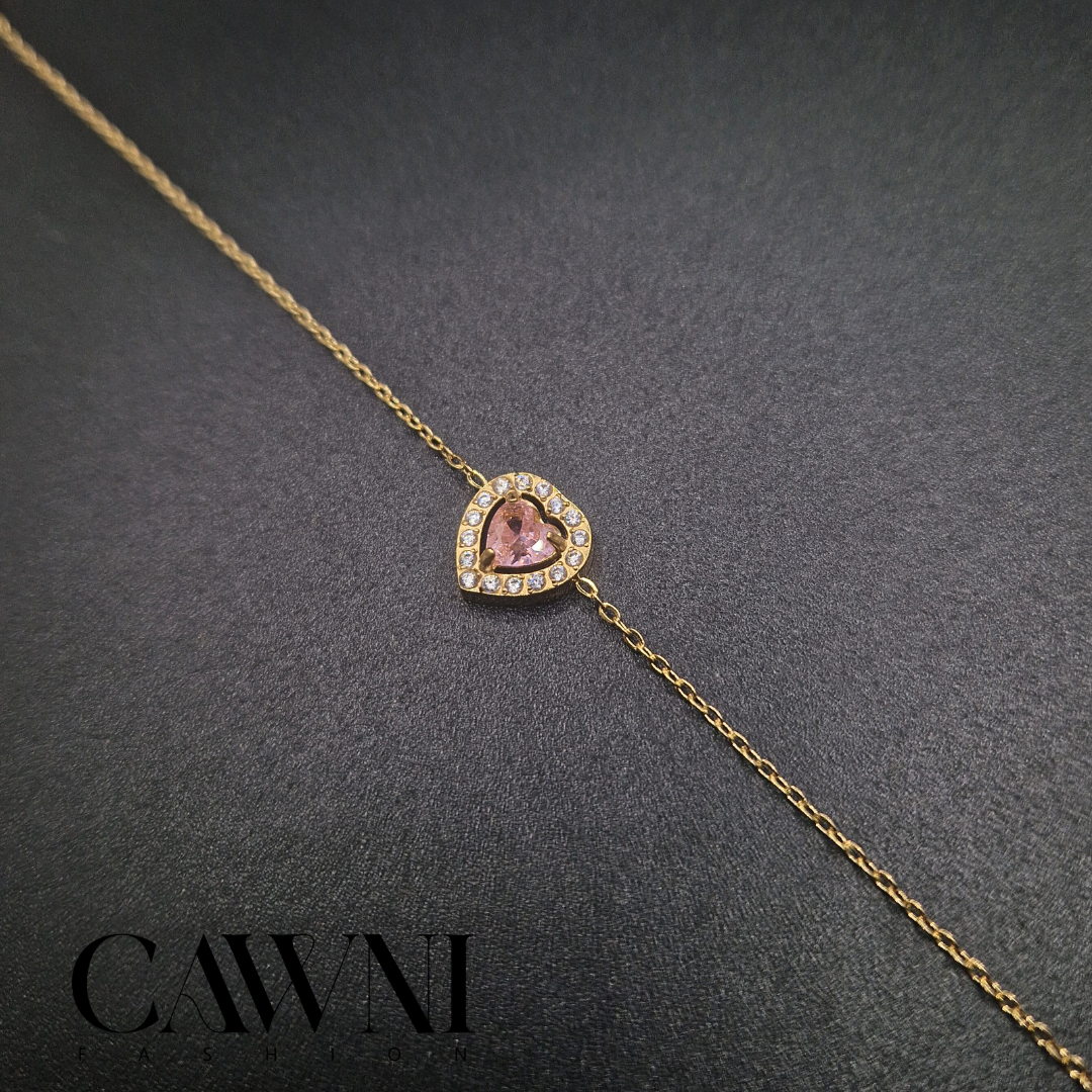 ens rose heart collier + gourmette