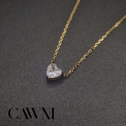 Collier diamond heart