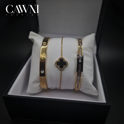 ens CartLeaf 3 bracelets Gold avec la boite
