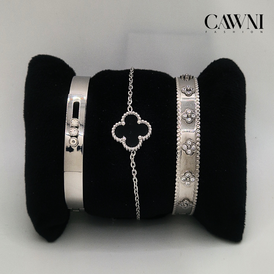 ens MissCleaf 3 bracelets silver avec la boite