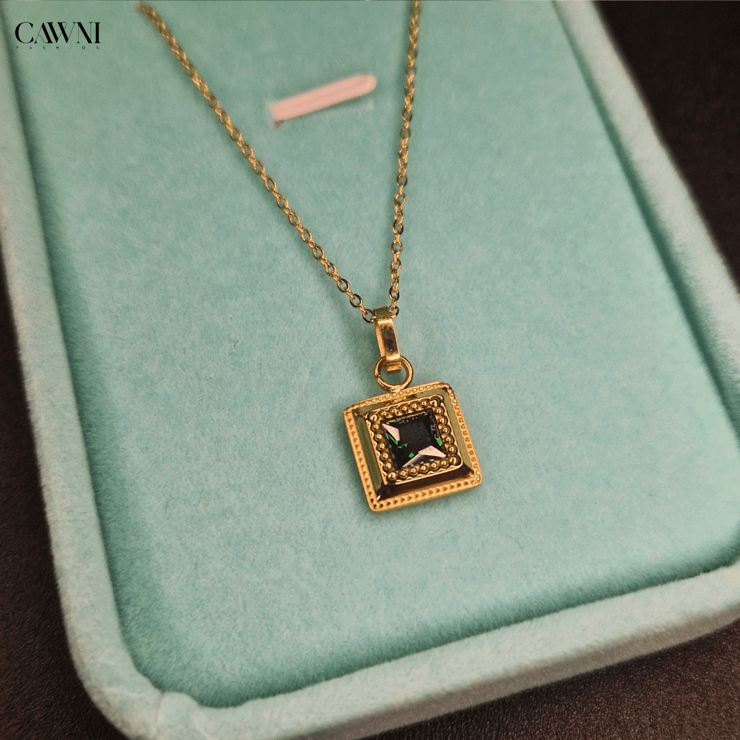 CAWNIfashion - Green Gem collier - CAWNIfashion