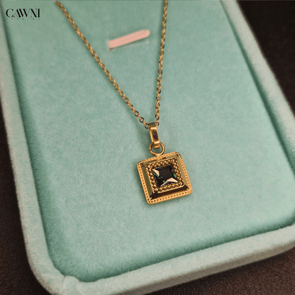 CAWNIfashion - Green Gem collier - CAWNIfashion