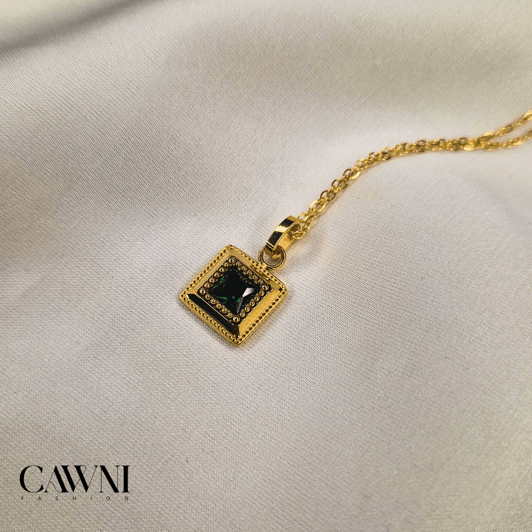 CAWNIfashion - Green Gem collier - CAWNIfashion