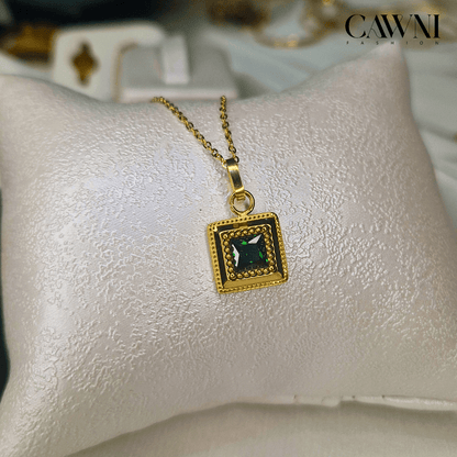 CAWNIfashion - Green Gem collier - CAWNIfashion