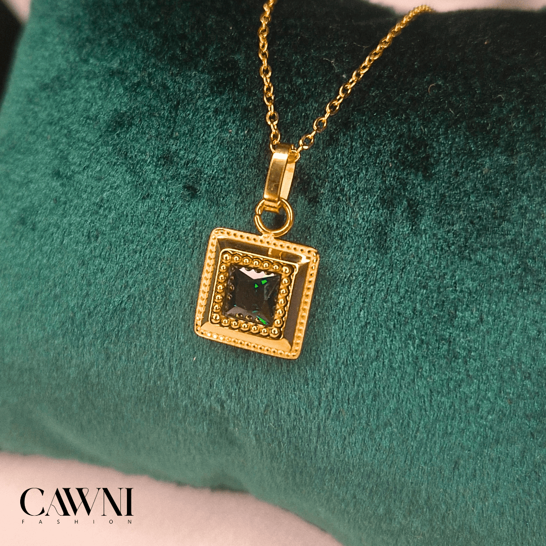 CAWNIfashion - Green Gem collier - CAWNIfashion