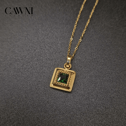 CAWNIfashion - Green Gem collier - CAWNIfashion