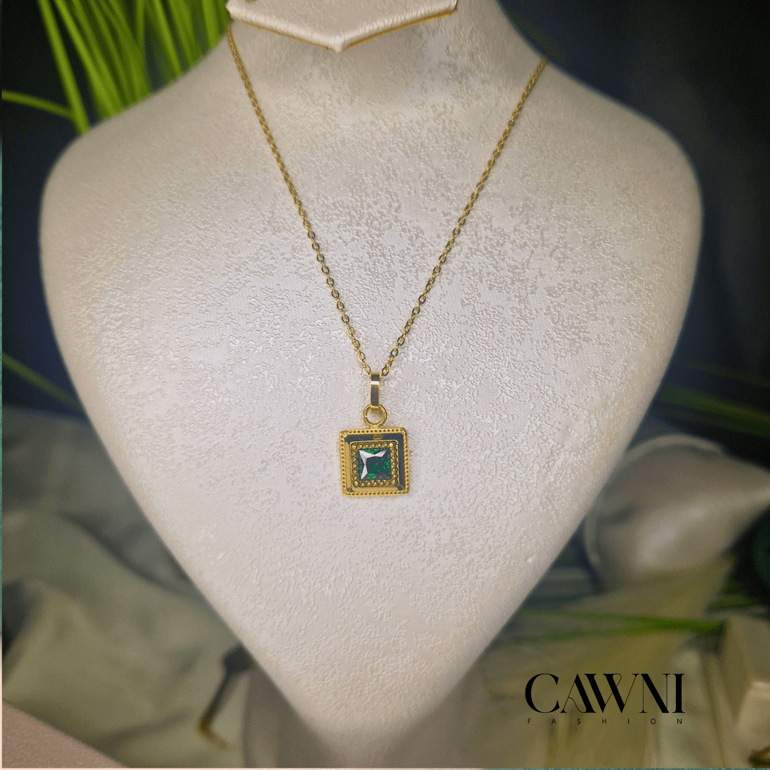 CAWNIfashion - Green Gem collier - CAWNIfashion
