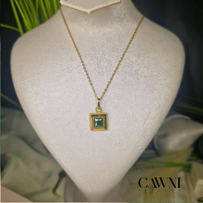 CAWNIfashion - Green Gem collier - CAWNIfashion