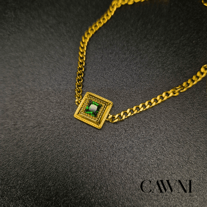 CAWNIfashion Green Gem Gourmette - CAWNIfashion