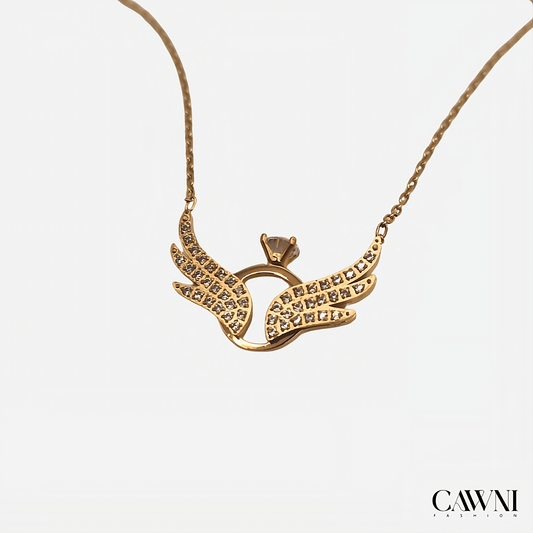 CAWNIfashion - ring wings collier acier inoxydable - CawniFashion