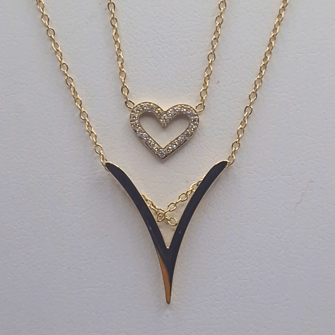 double heart collier - CAWNIfashion