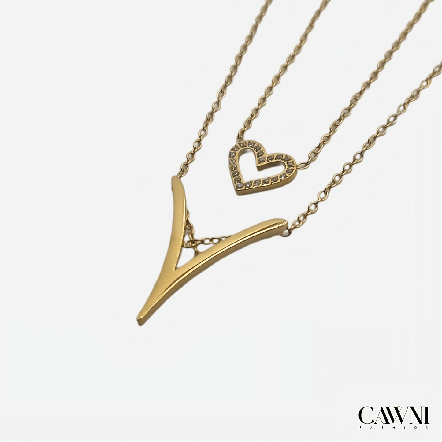 double heart collier - CAWNIfashion