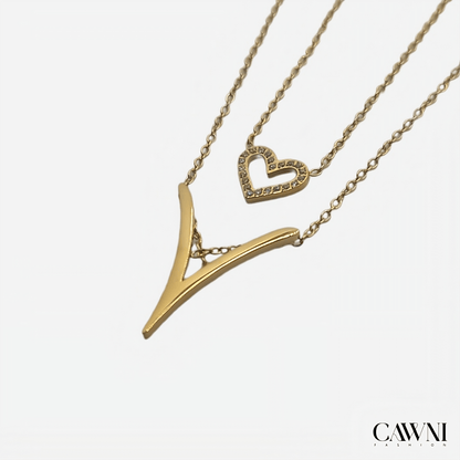 double heart collier - CAWNIfashion