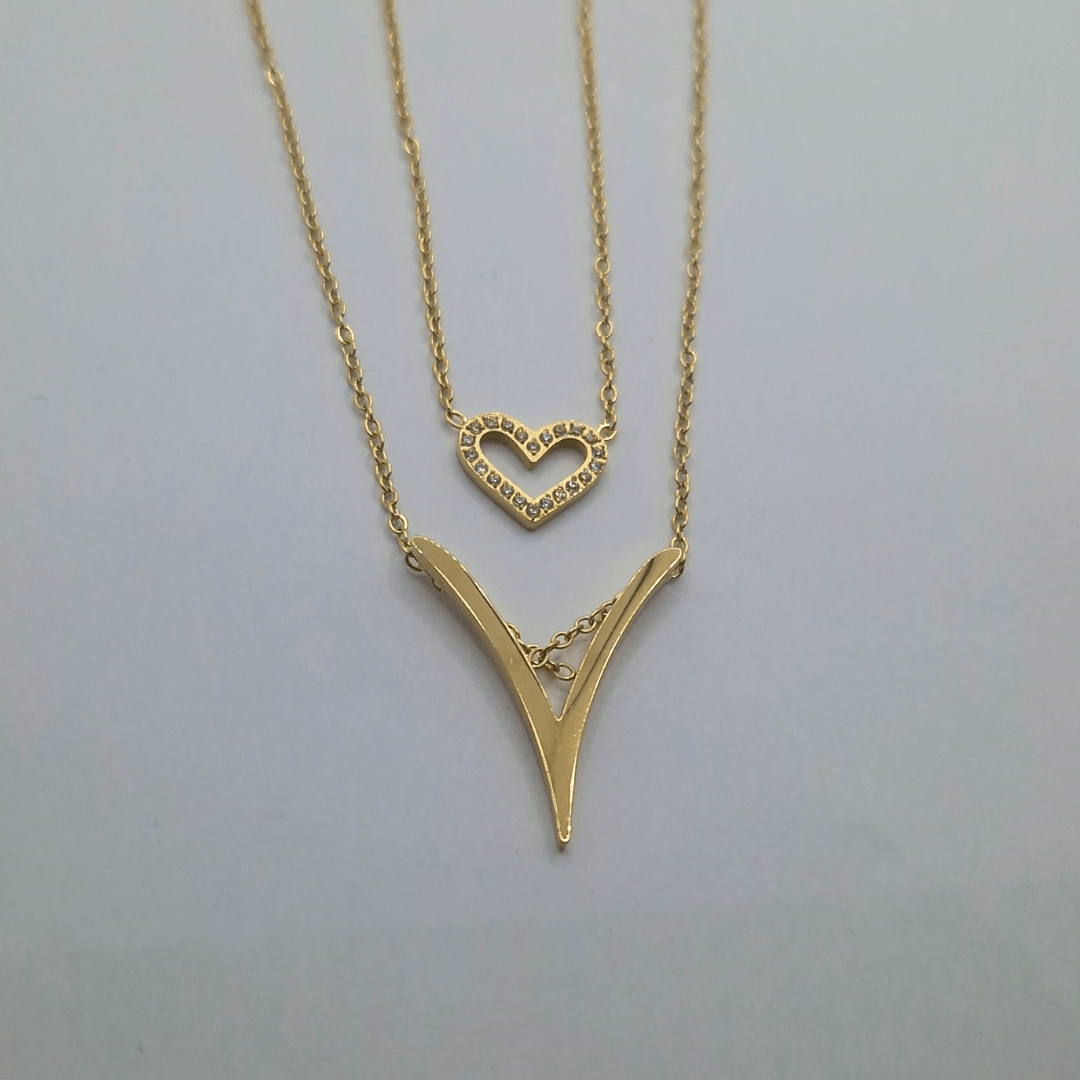 double heart collier - CAWNIfashion