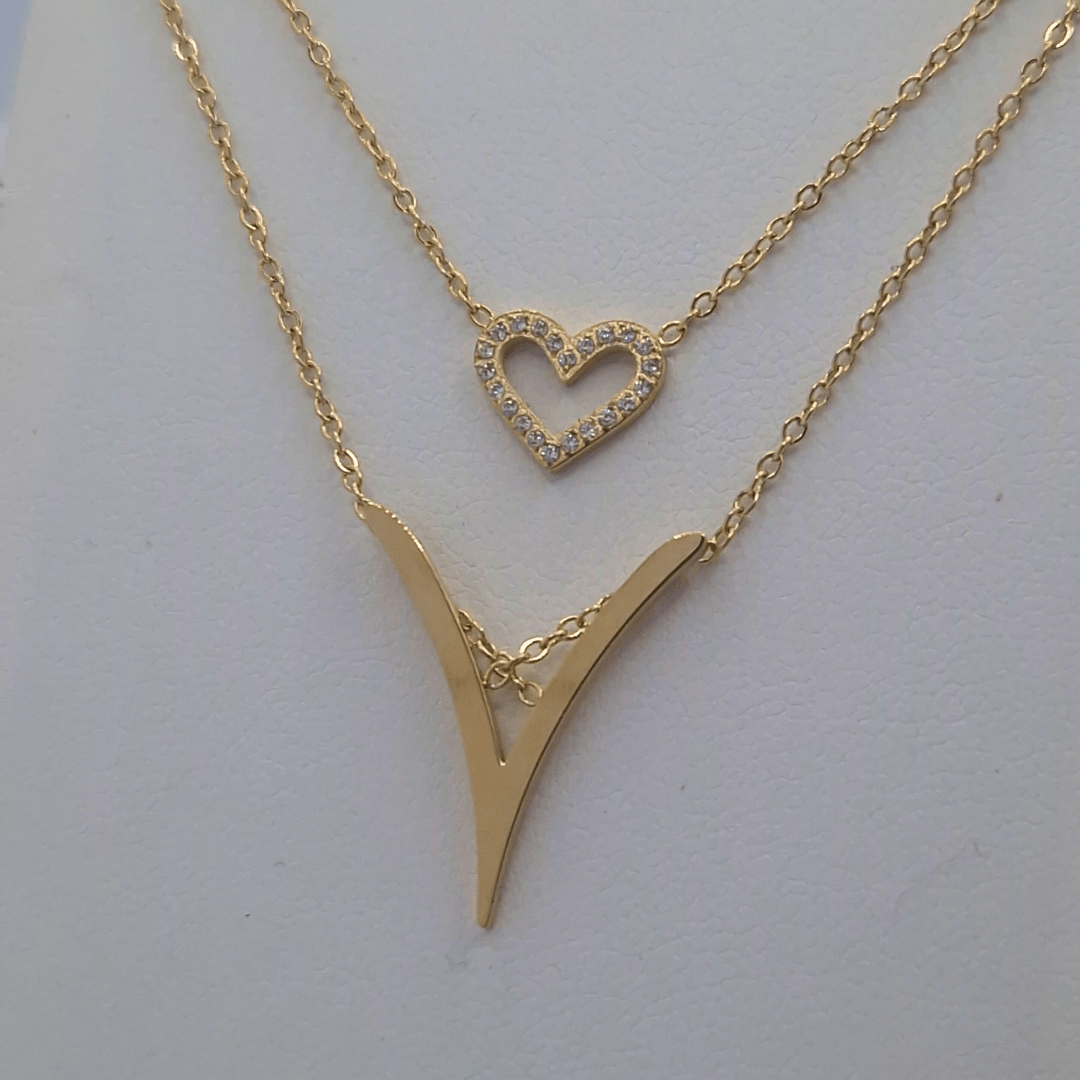 double heart collier - CAWNIfashion