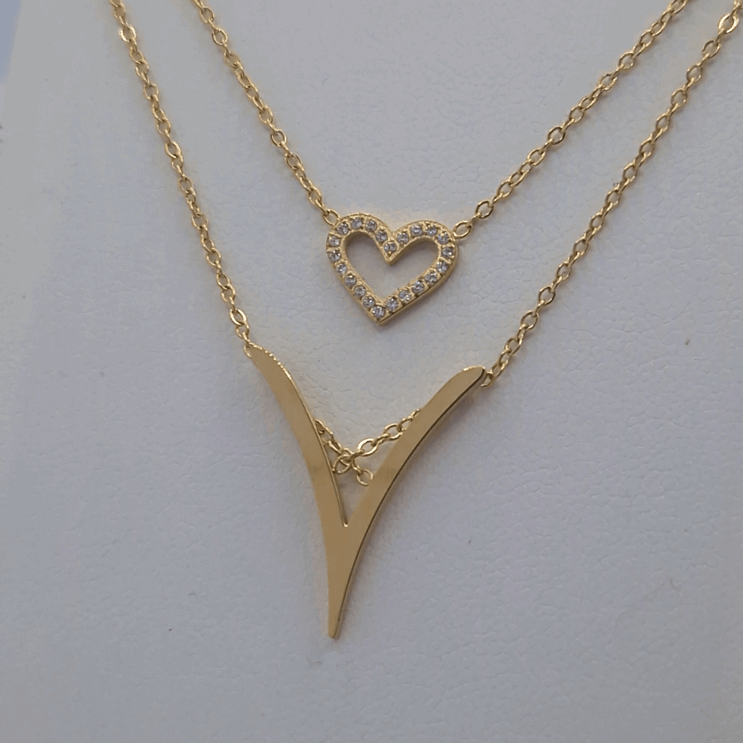 double heart collier - CAWNIfashion
