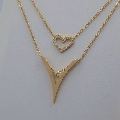 double heart collier - CAWNIfashion