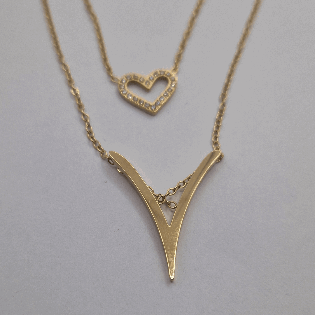 double heart collier - CAWNIfashion