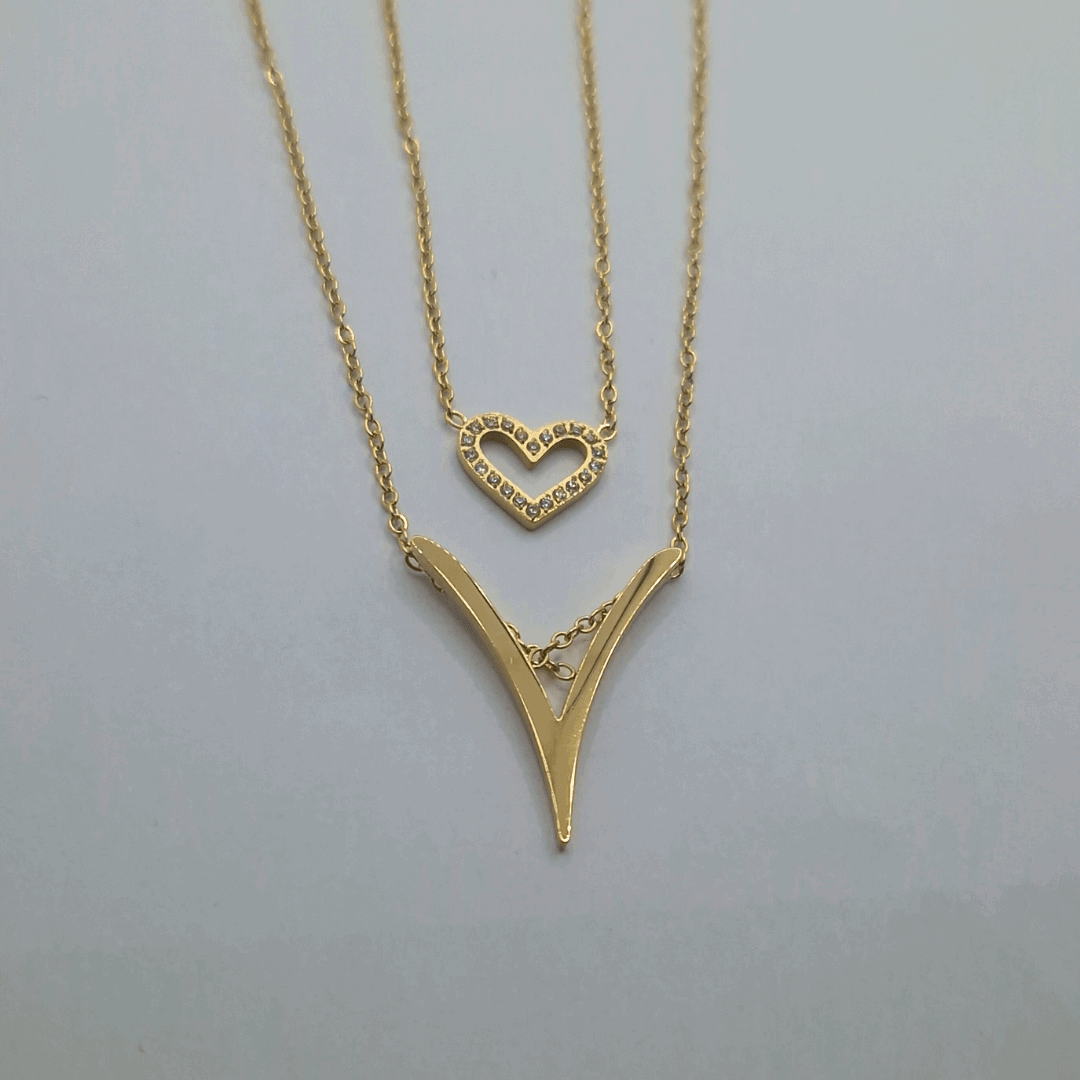 double heart collier - CAWNIfashion