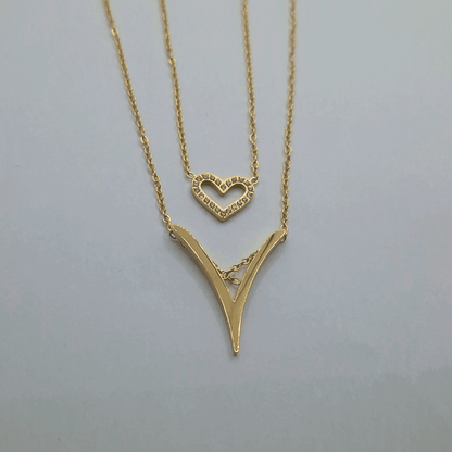 double heart collier - CAWNIfashion