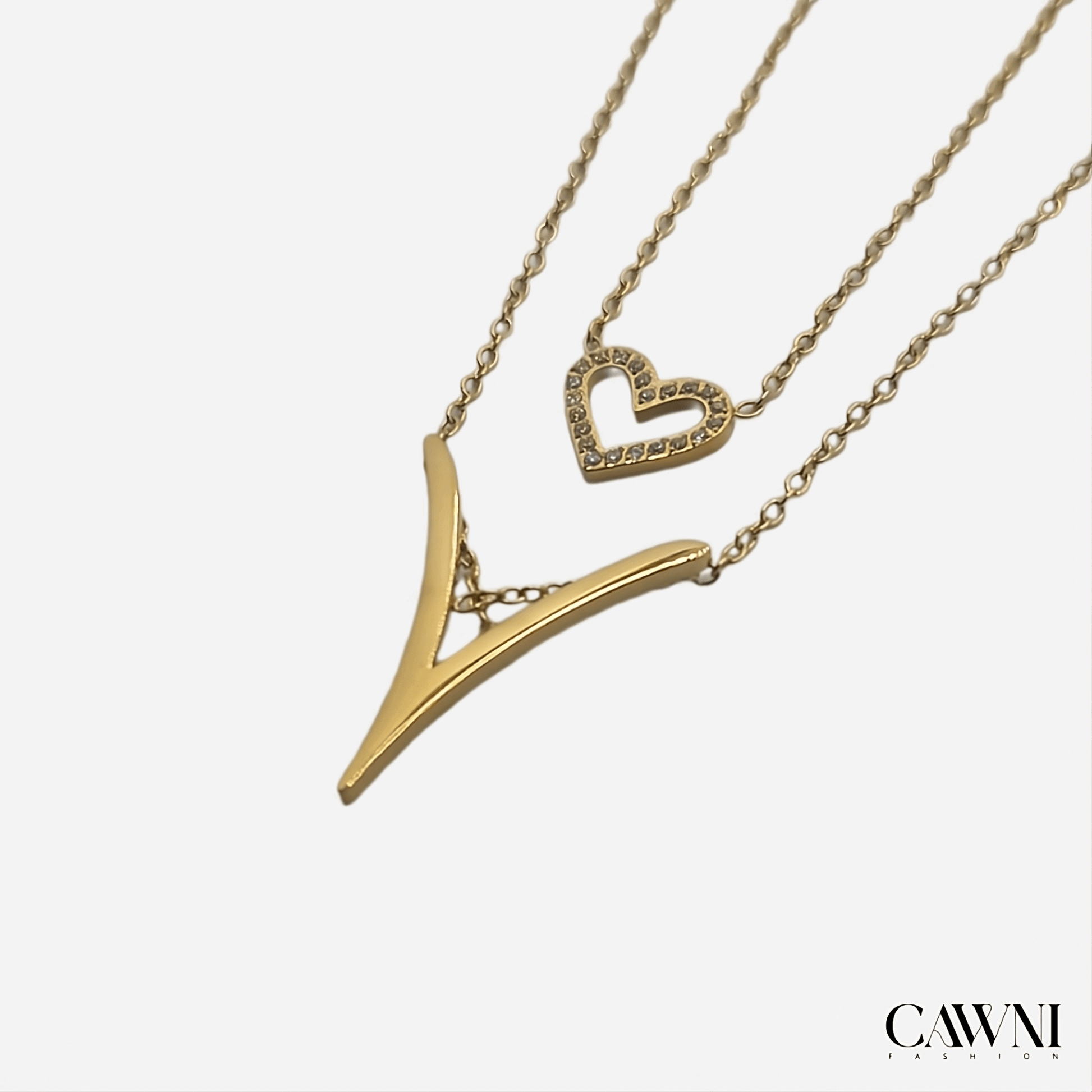double heart collier - CAWNIfashion