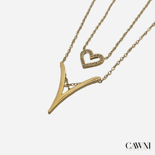 double heart collier - CAWNIfashion