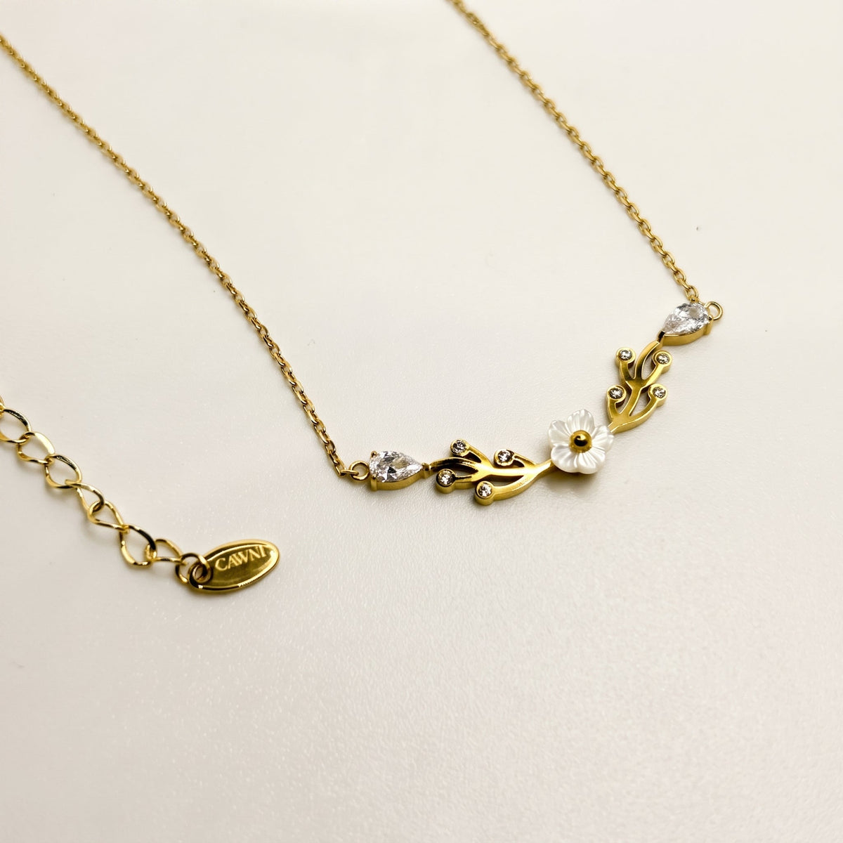 ens white flower - collier +  bague